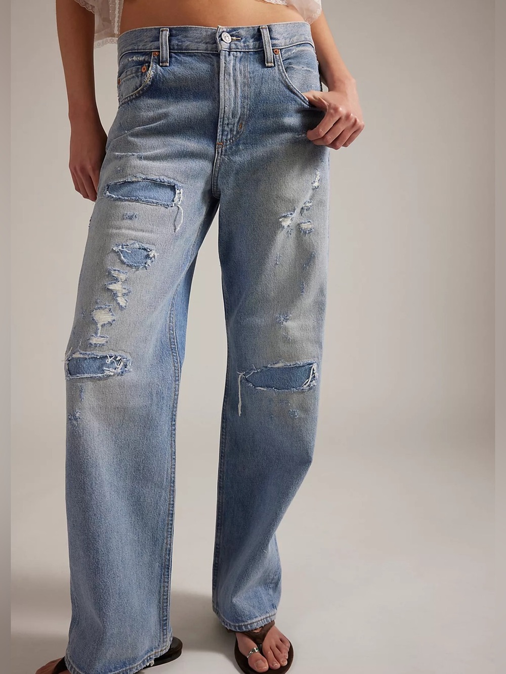 NWOT Citizens of Humanity Free People Lindz easy straight jeans Bozeman - Picture 1 of 8